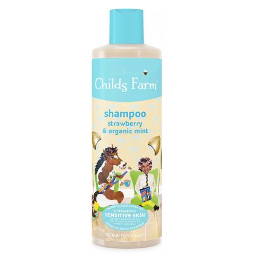 Childs Farm Shampoo with Strawberry & Mint Κωδ. CF500 Ενυδατικό Σαμπουάν που Ξεμπερδεύει Εύκολα τα Παιδικά Μαλλάκια με Υπέροχο Άρωμα Φράουλας & Μέντας 500ml
